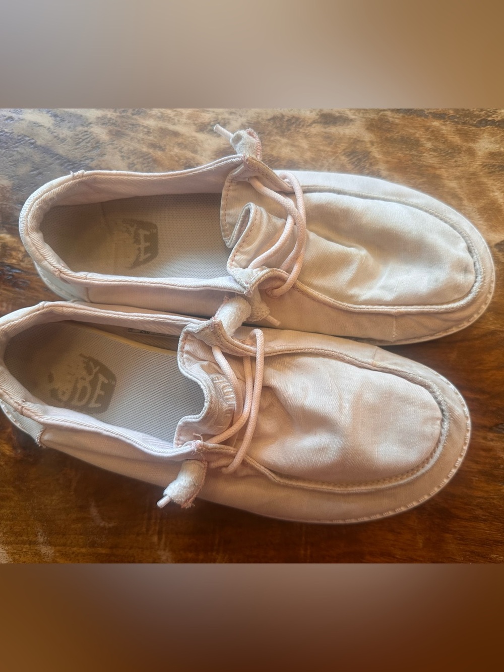 Hey Dude Light Pink Canvas Slip-On Shoes- Woman’s Size 8
